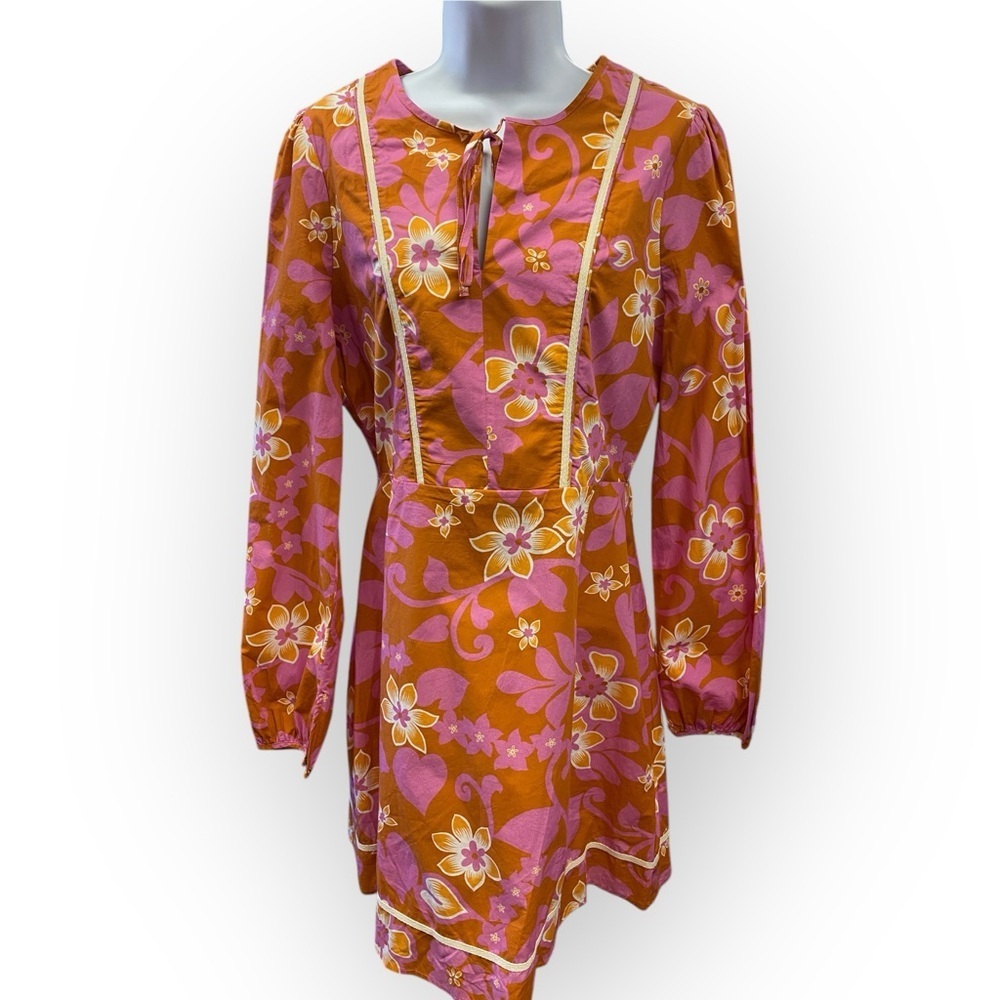 W_51 WARM Clay Chelsea Pink & Orange Floral Mini Dress‎